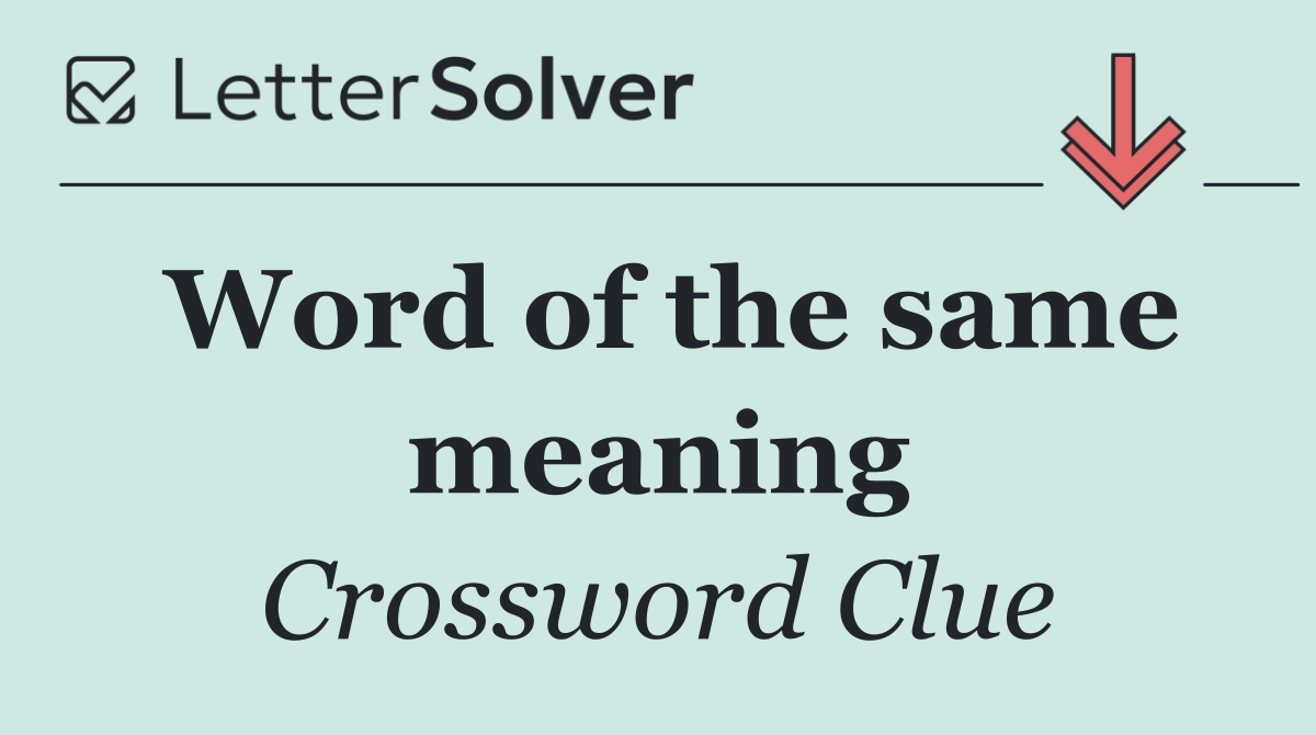 Word of the same meaning
