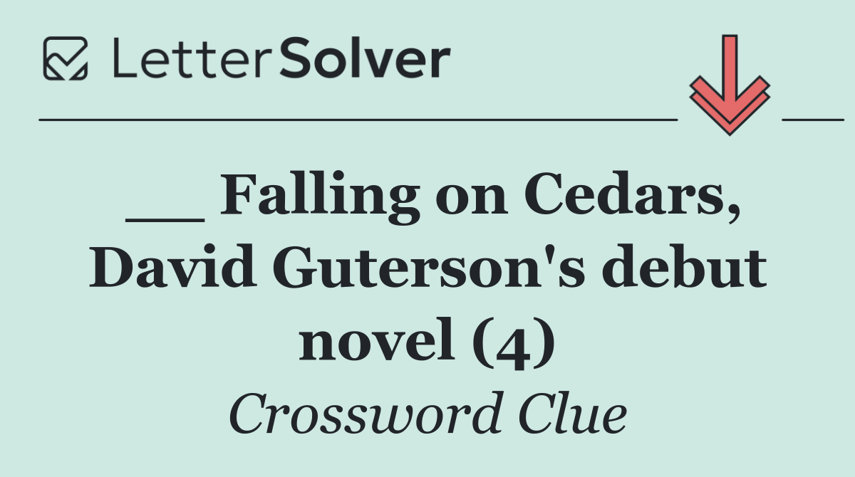 __ Falling on Cedars, David Guterson's debut novel (4)