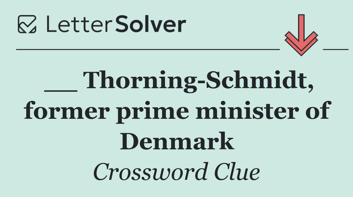 __ Thorning Schmidt, former prime minister of Denmark