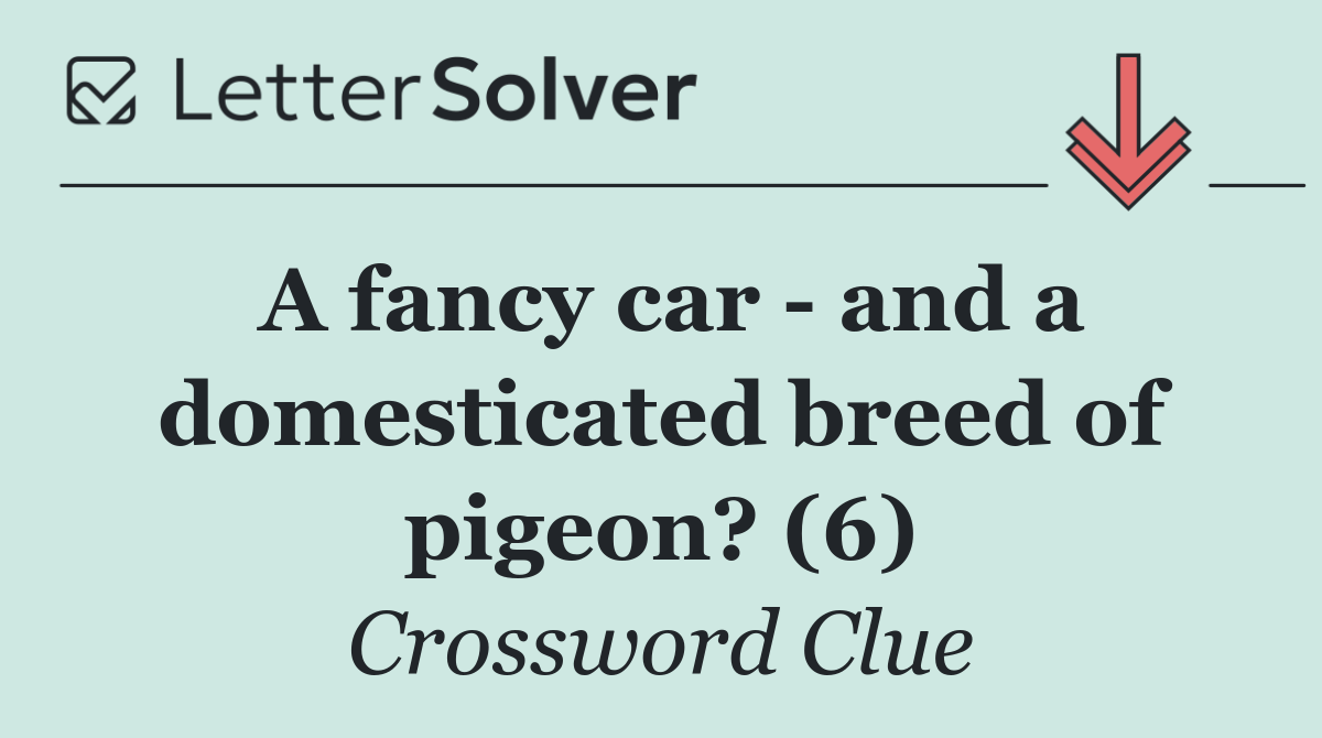 A fancy car   and a domesticated breed of pigeon? (6)