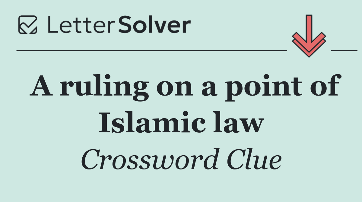 A ruling on a point of Islamic law