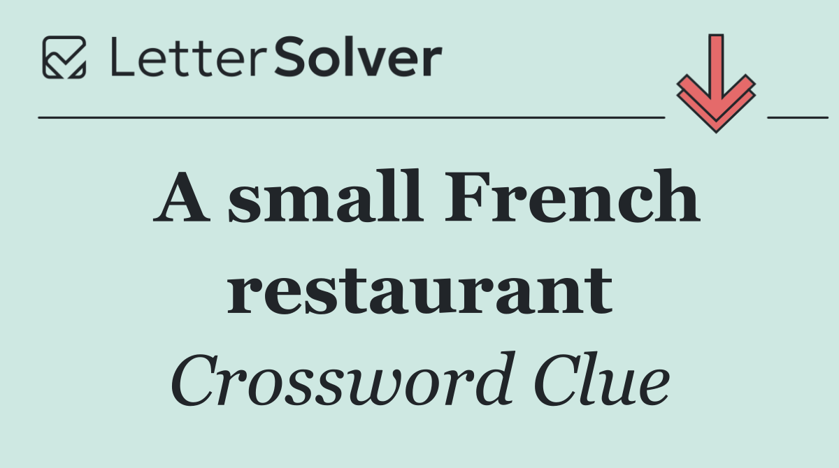 A small French restaurant