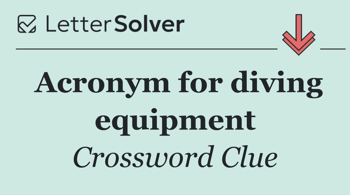 Acronym for diving equipment
