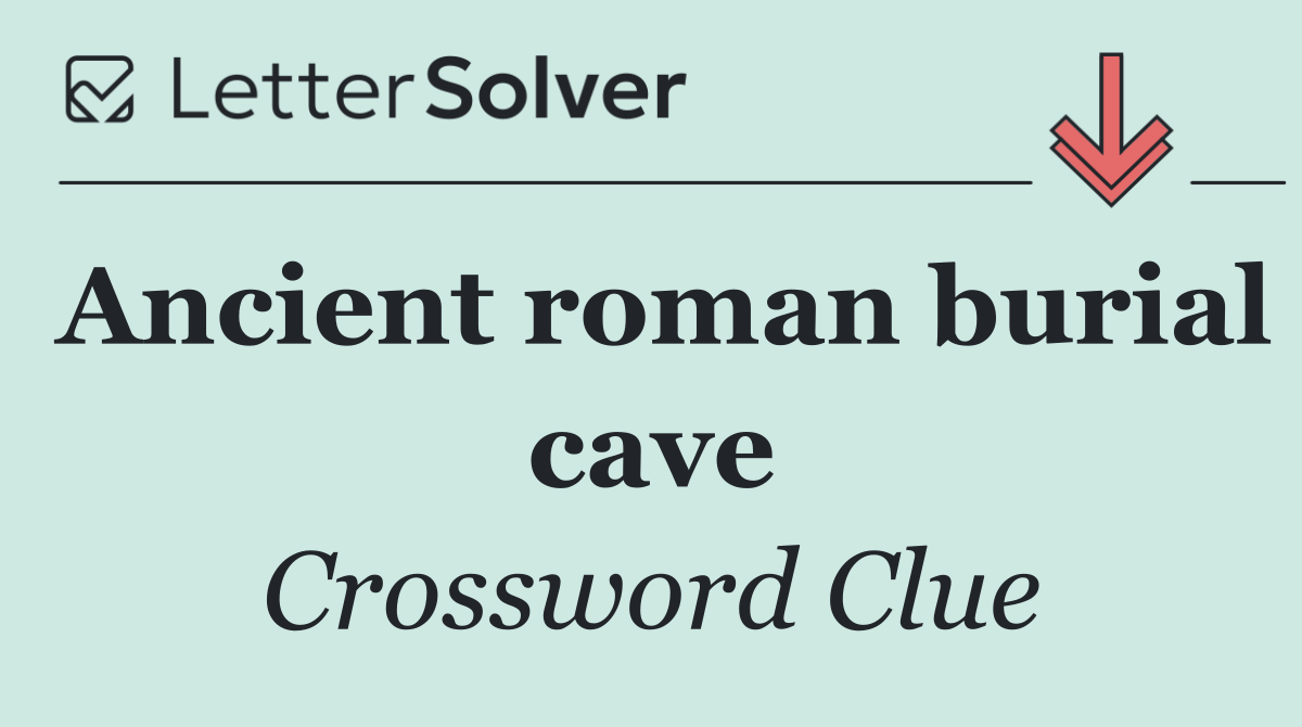 Ancient roman burial cave
