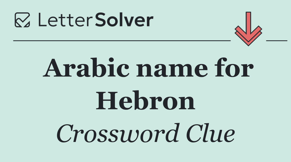 Arabic name for Hebron