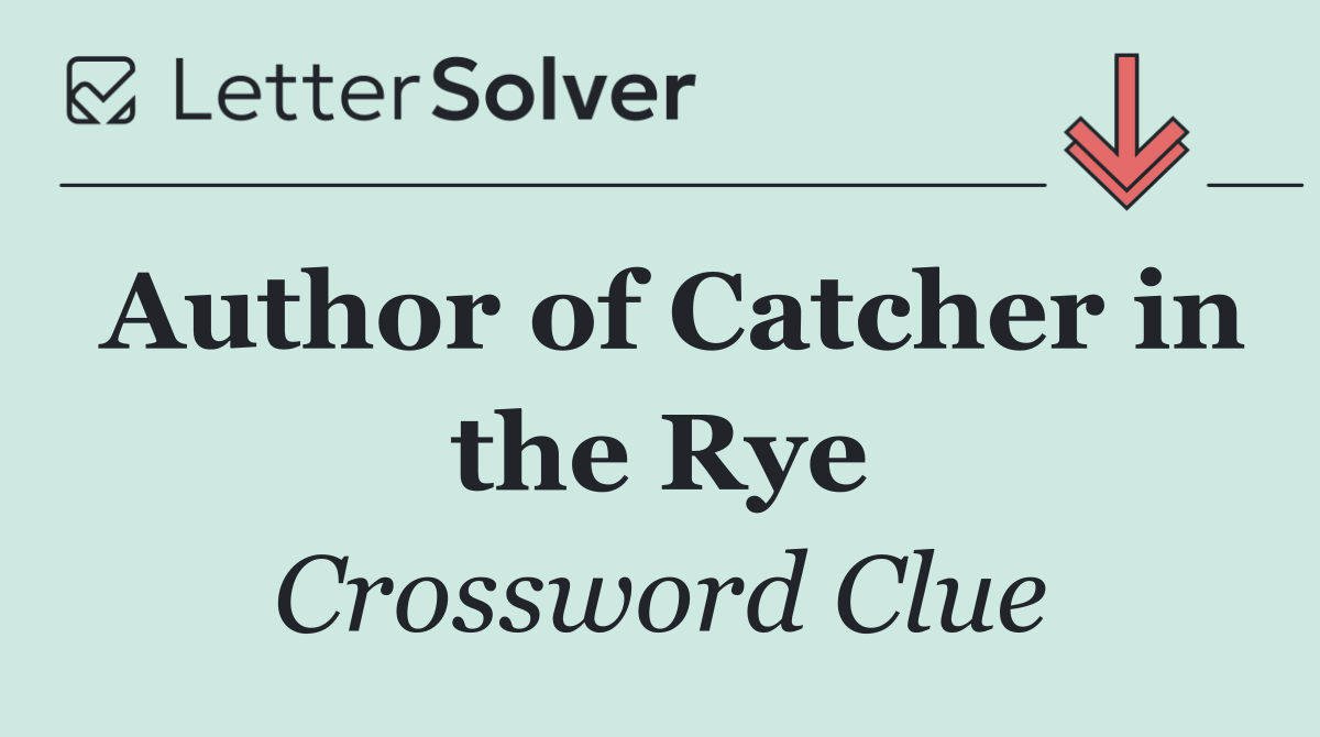 Author of Catcher in the Rye