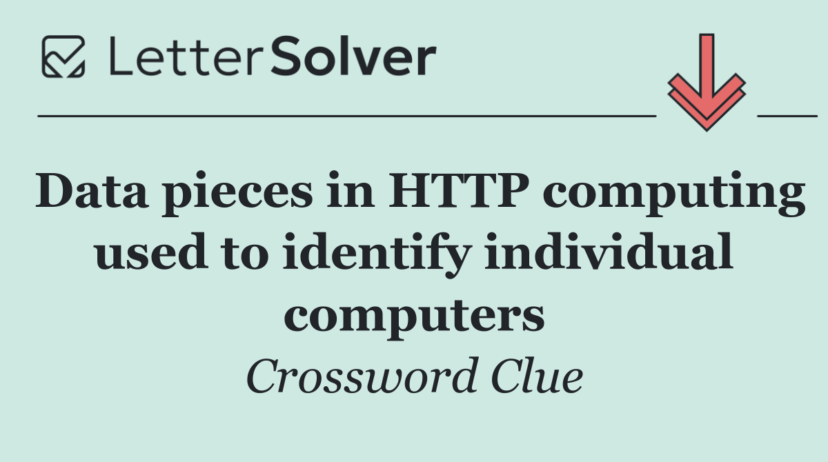 Data pieces in HTTP computing used to identify individual computers