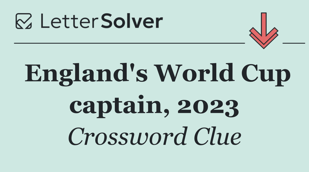 England's World Cup captain, 2023