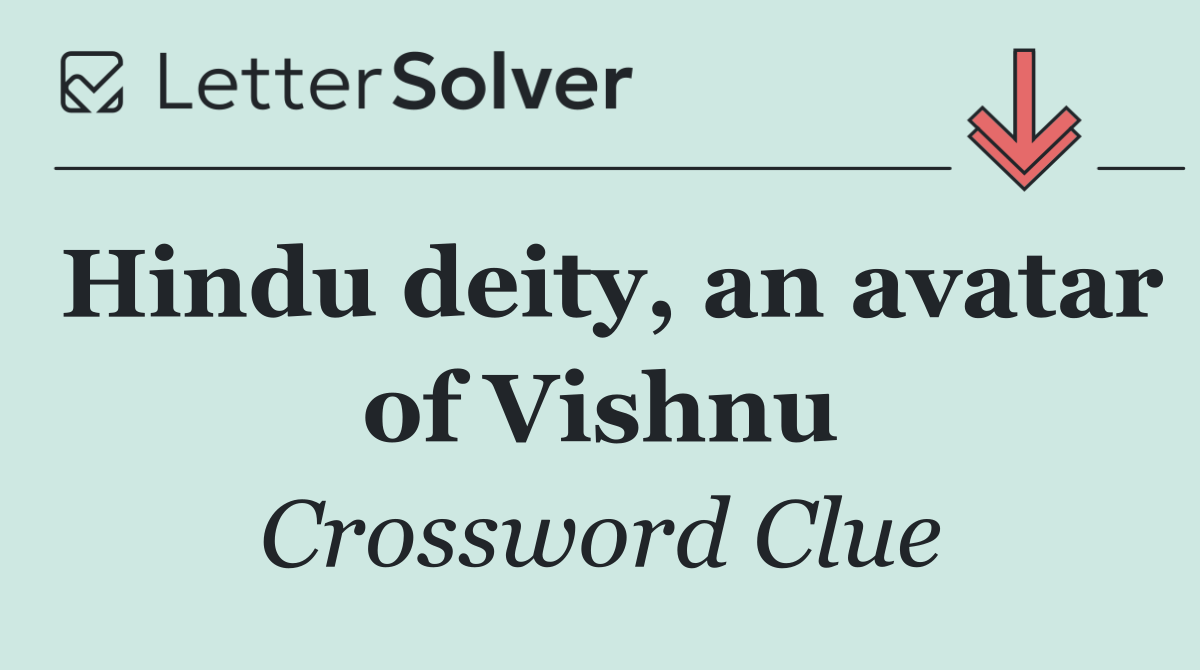 Hindu deity, an avatar of Vishnu