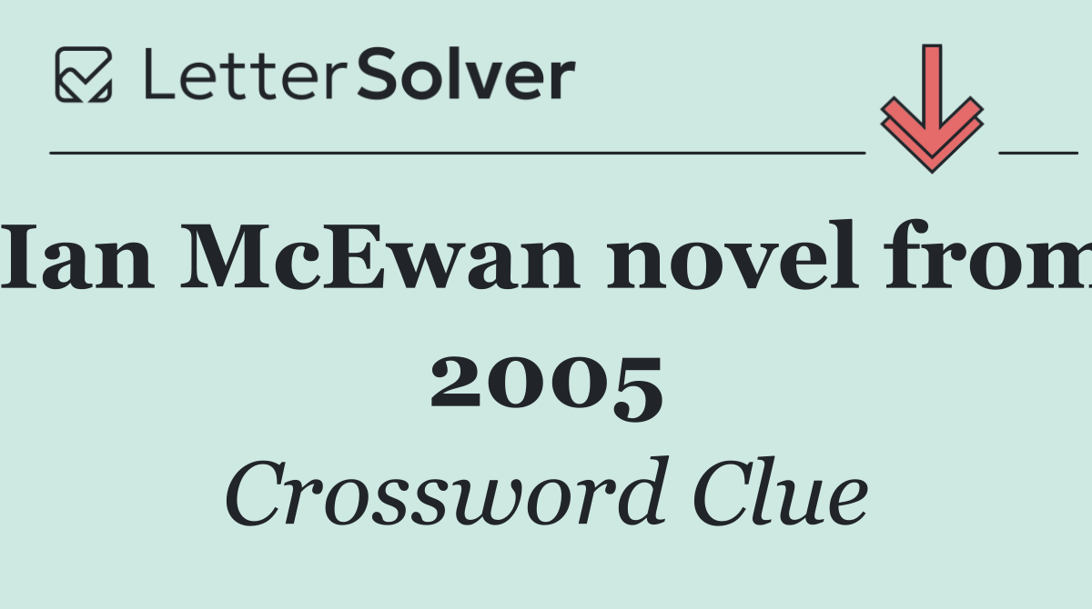 Ian McEwan novel from 2005