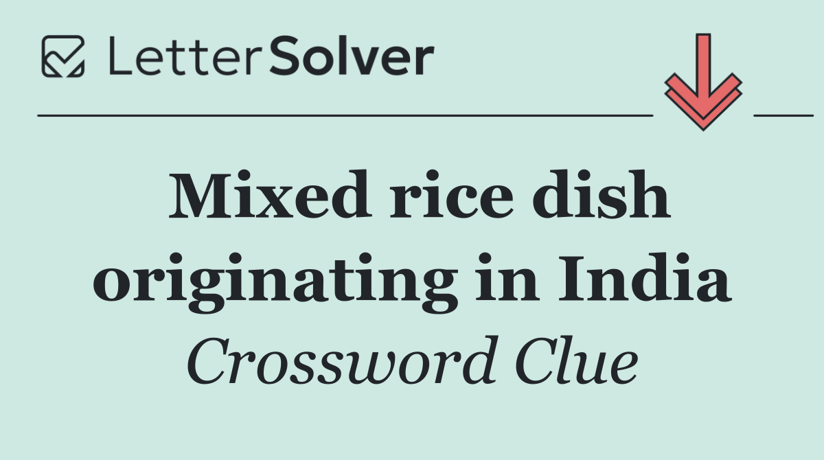 Mixed rice dish originating in India