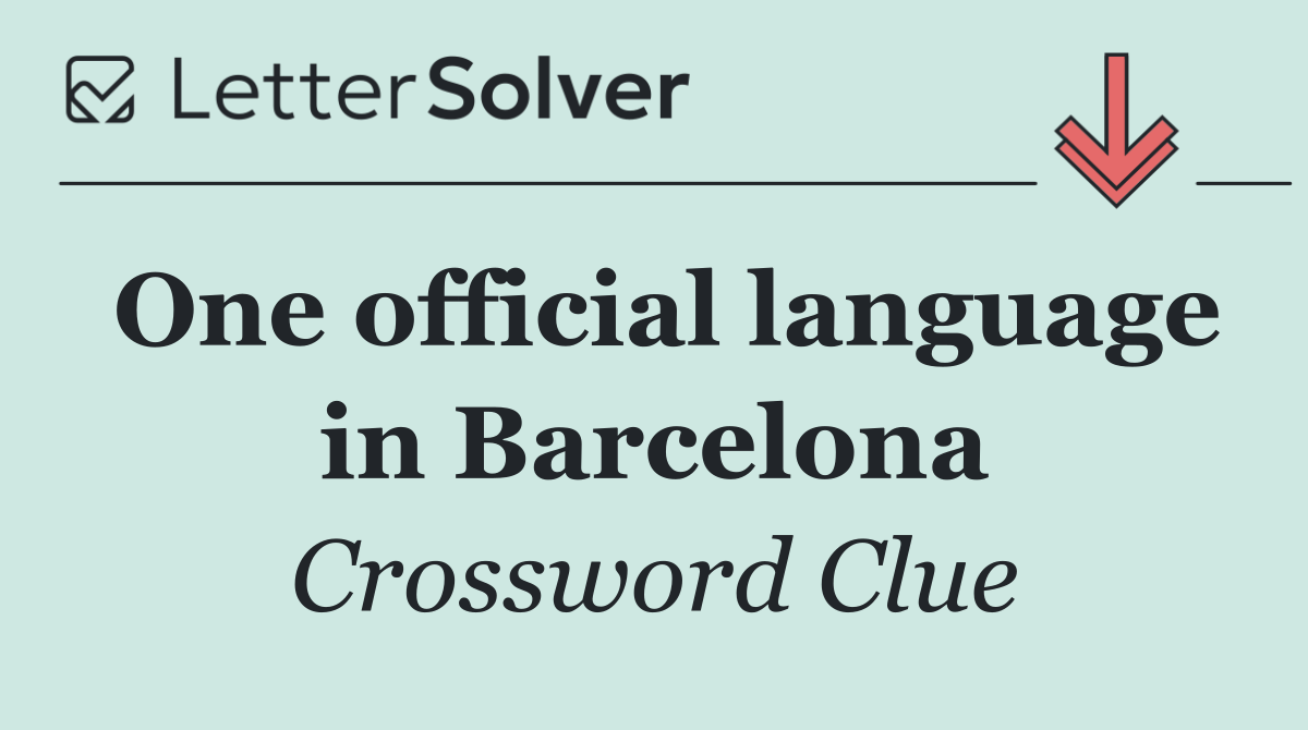 One official language in Barcelona