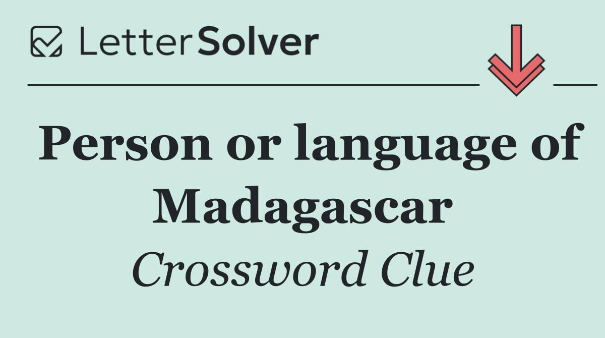 Person or language of Madagascar