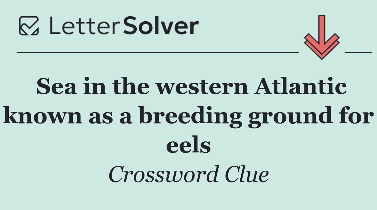 Sea in the western Atlantic known as a breeding ground for eels