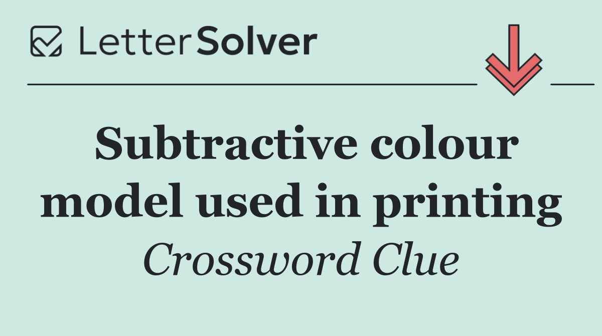 Subtractive colour model used in printing