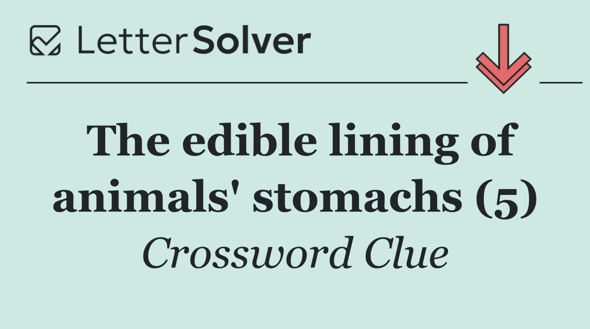 The edible lining of animals' stomachs (5)