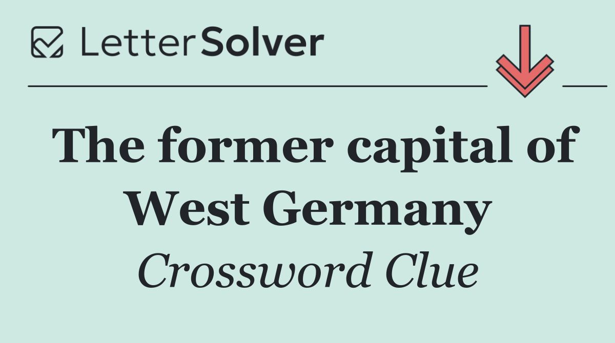 The former capital of West Germany