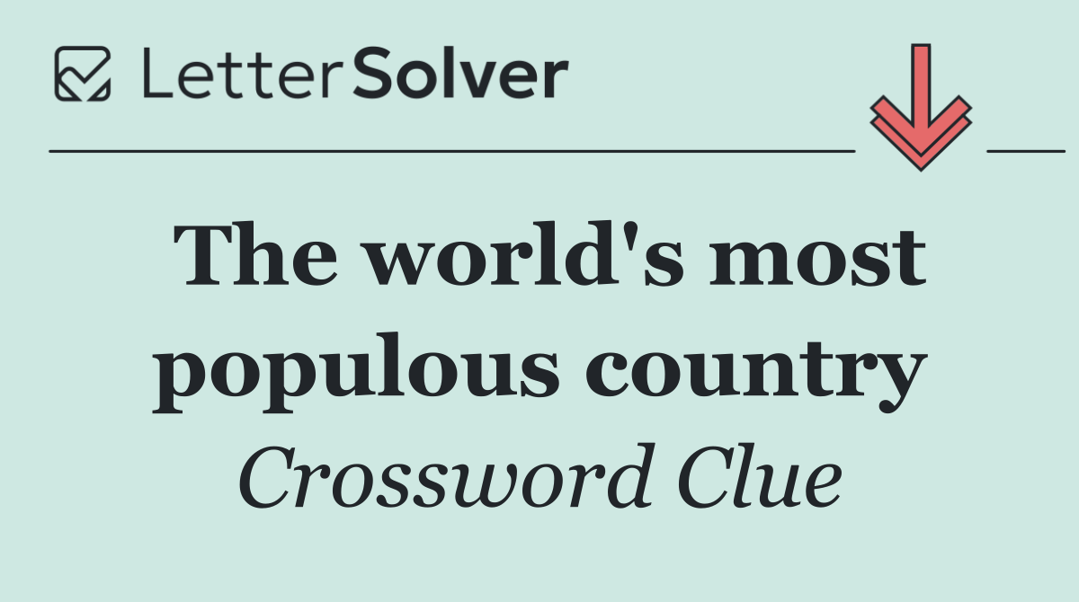 The world's most populous country