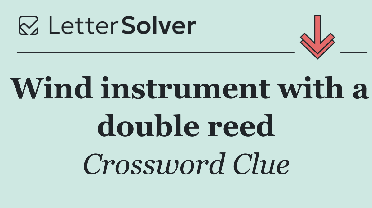 Wind instrument with a double reed