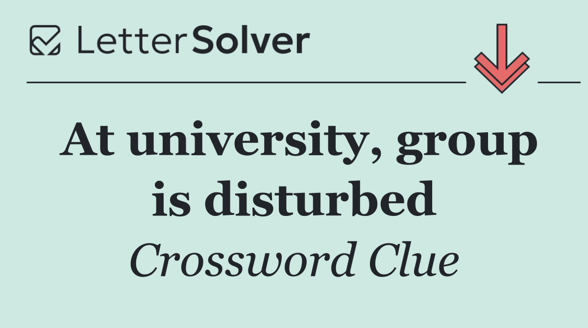 At university, group is disturbed