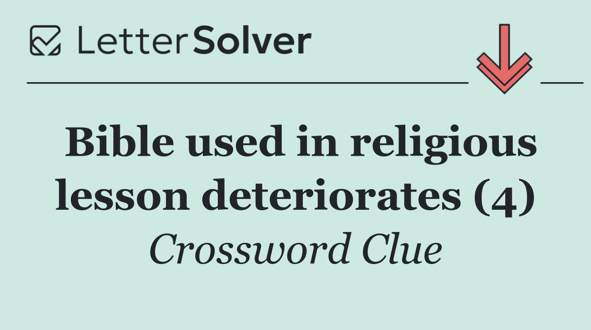 Bible used in religious lesson deteriorates (4)