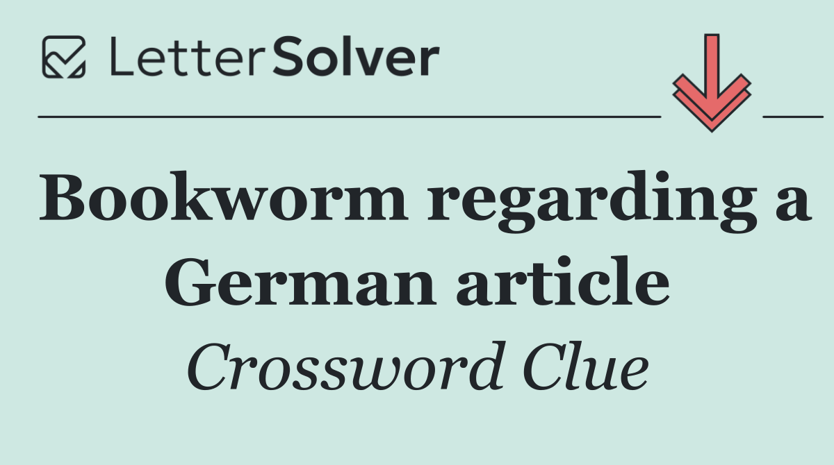 Bookworm regarding a German article
