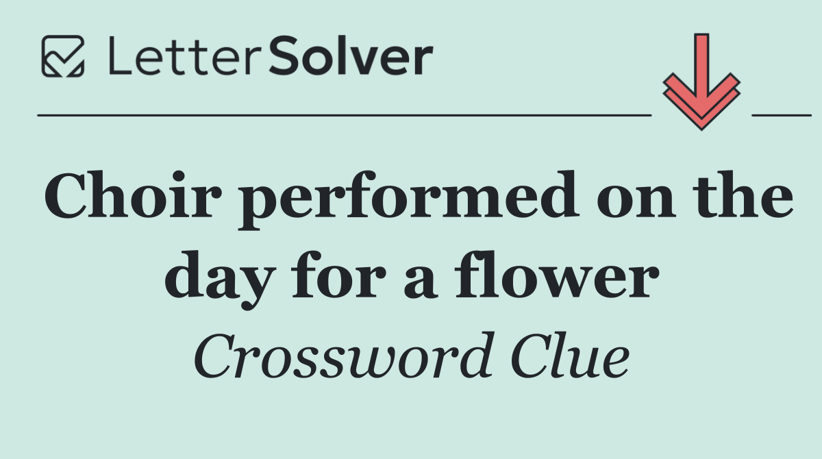 Choir performed on the day for a flower