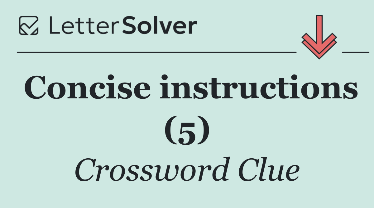 Concise instructions (5)