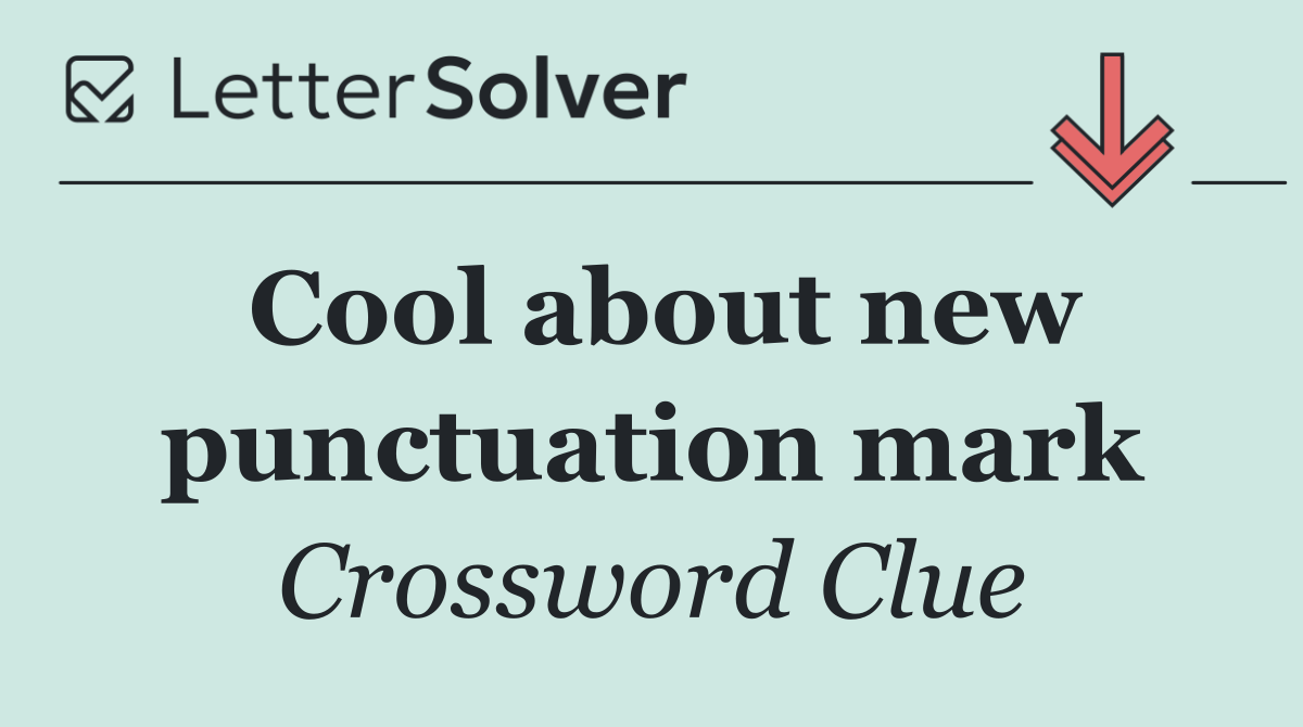 Cool about new punctuation mark