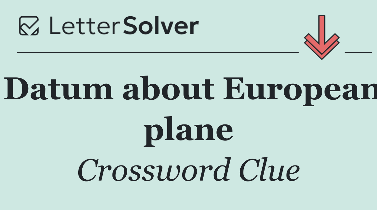Datum about European plane