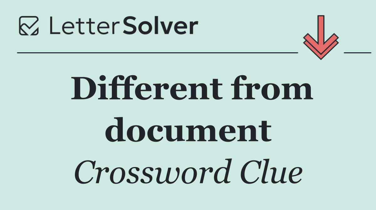 Different from document