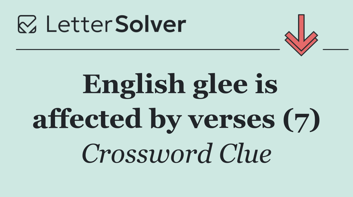 English glee is affected by verses (7)
