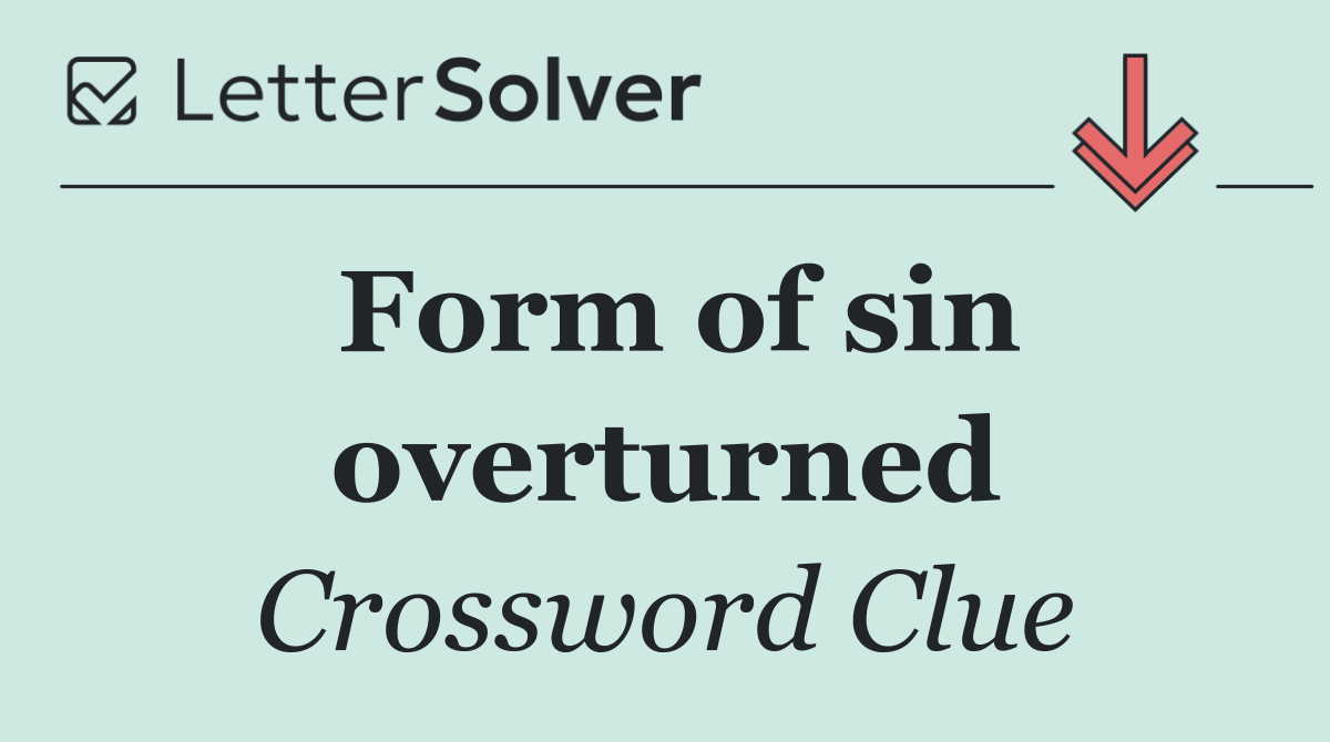 Form of sin overturned