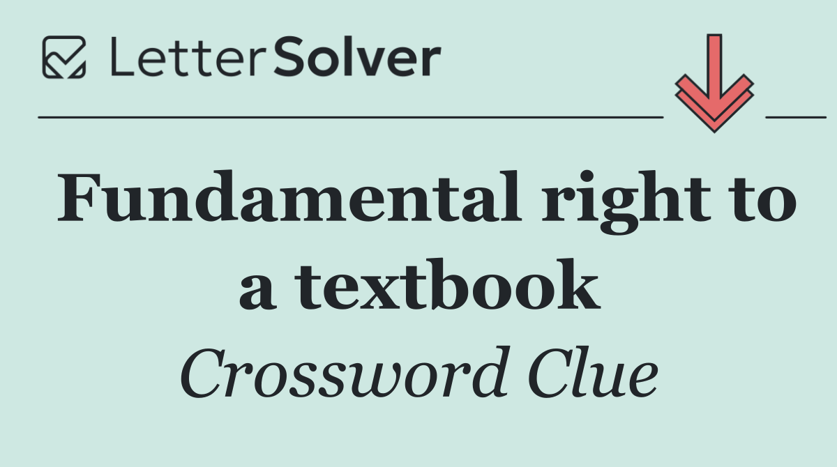 Fundamental right to a textbook