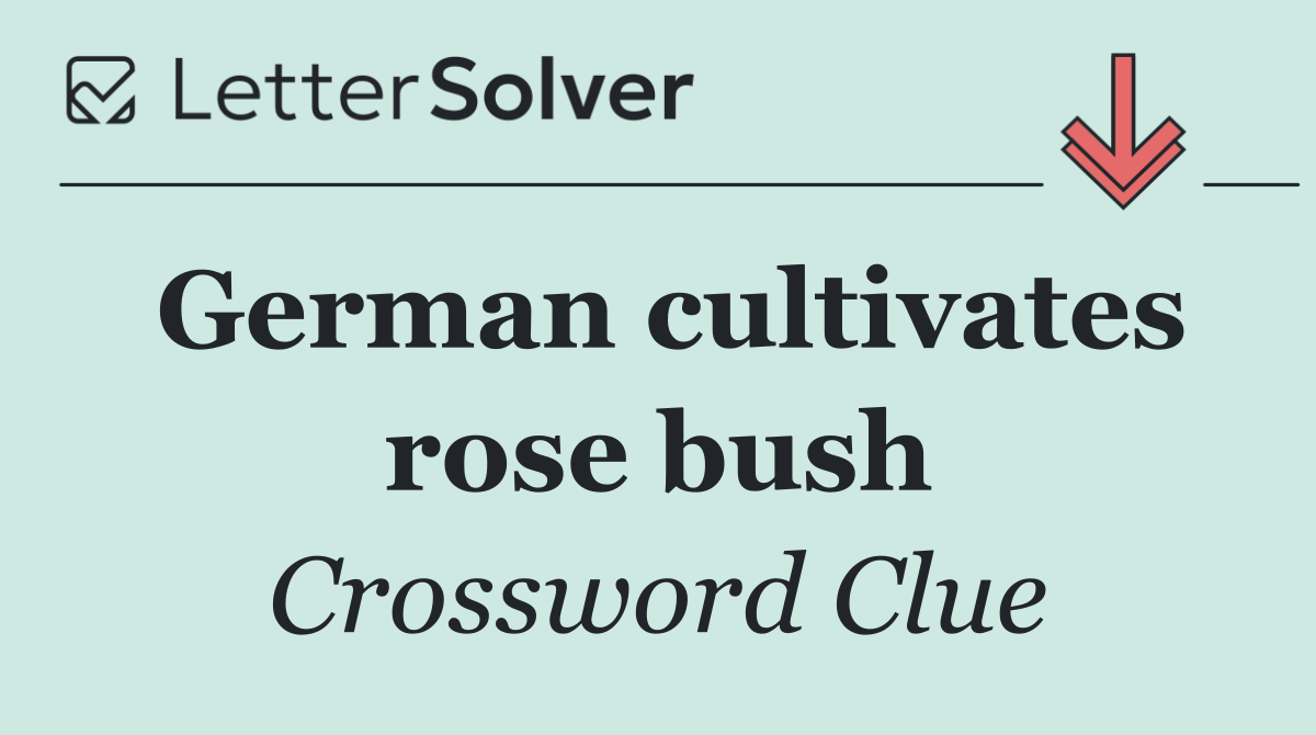 German cultivates rose bush