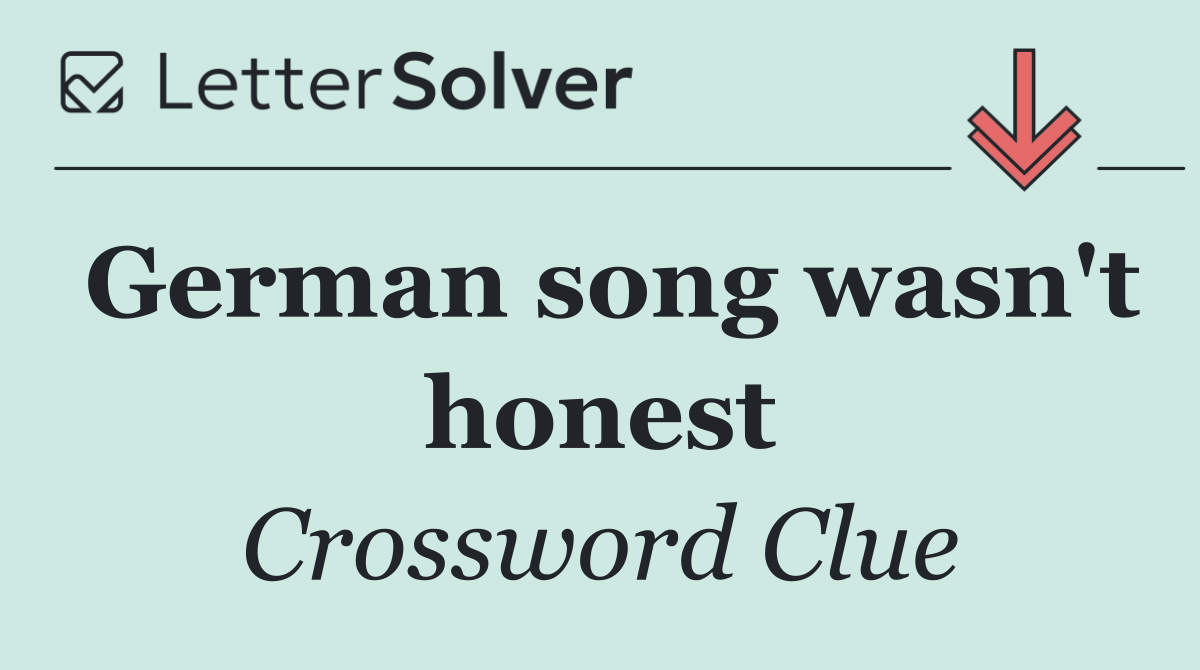 German song wasn't honest