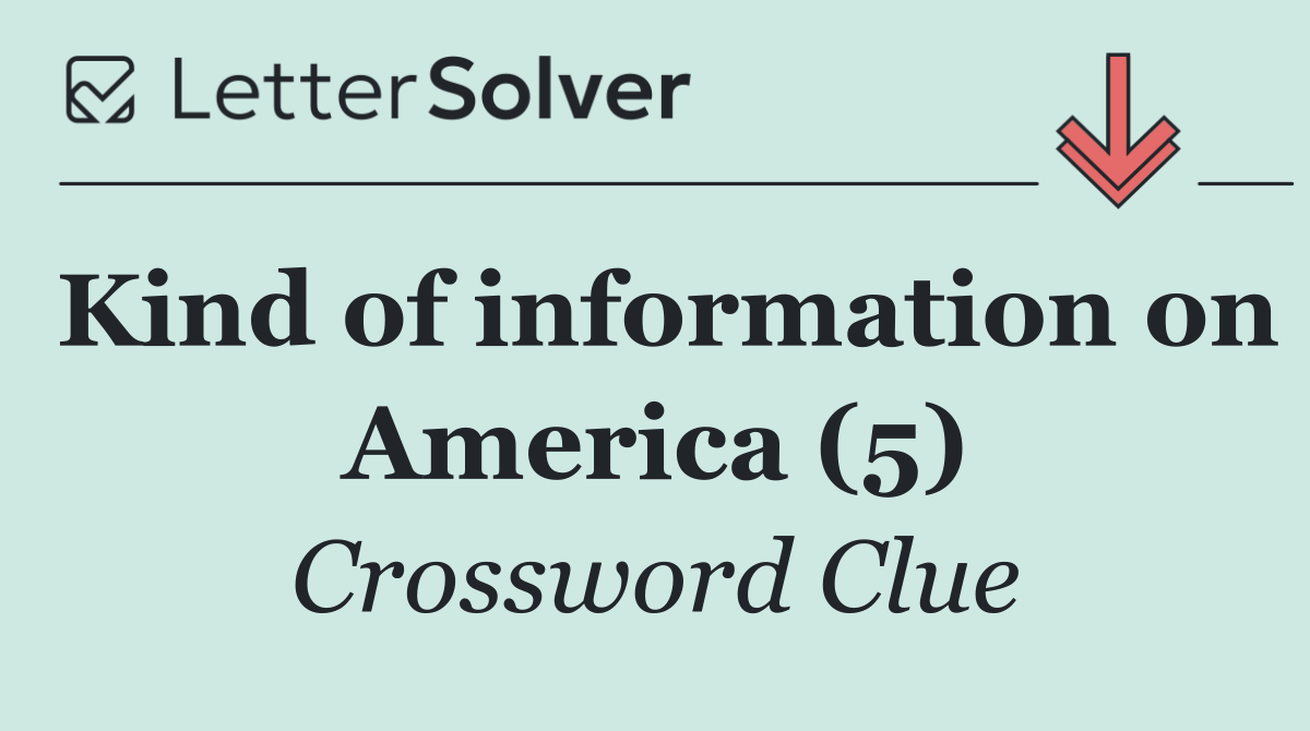 Kind of information on America (5)