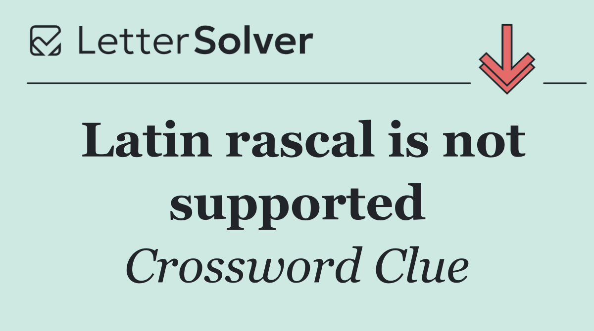 Latin rascal is not supported