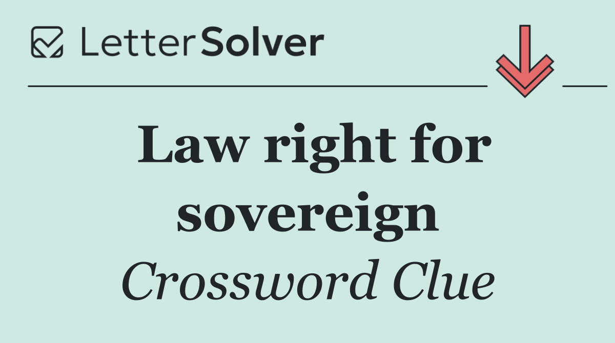 Law right for sovereign