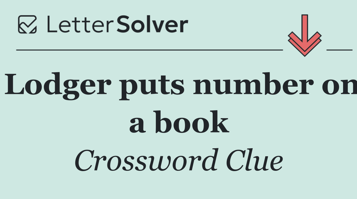 Lodger puts number on a book
