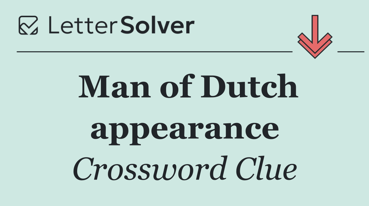 Man of Dutch appearance