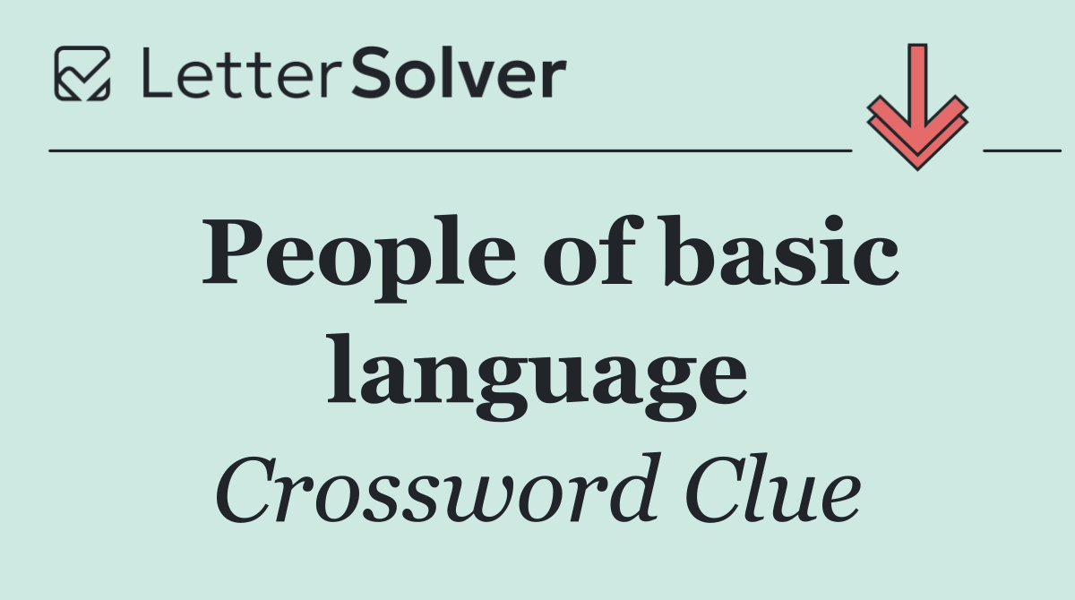 People of basic language