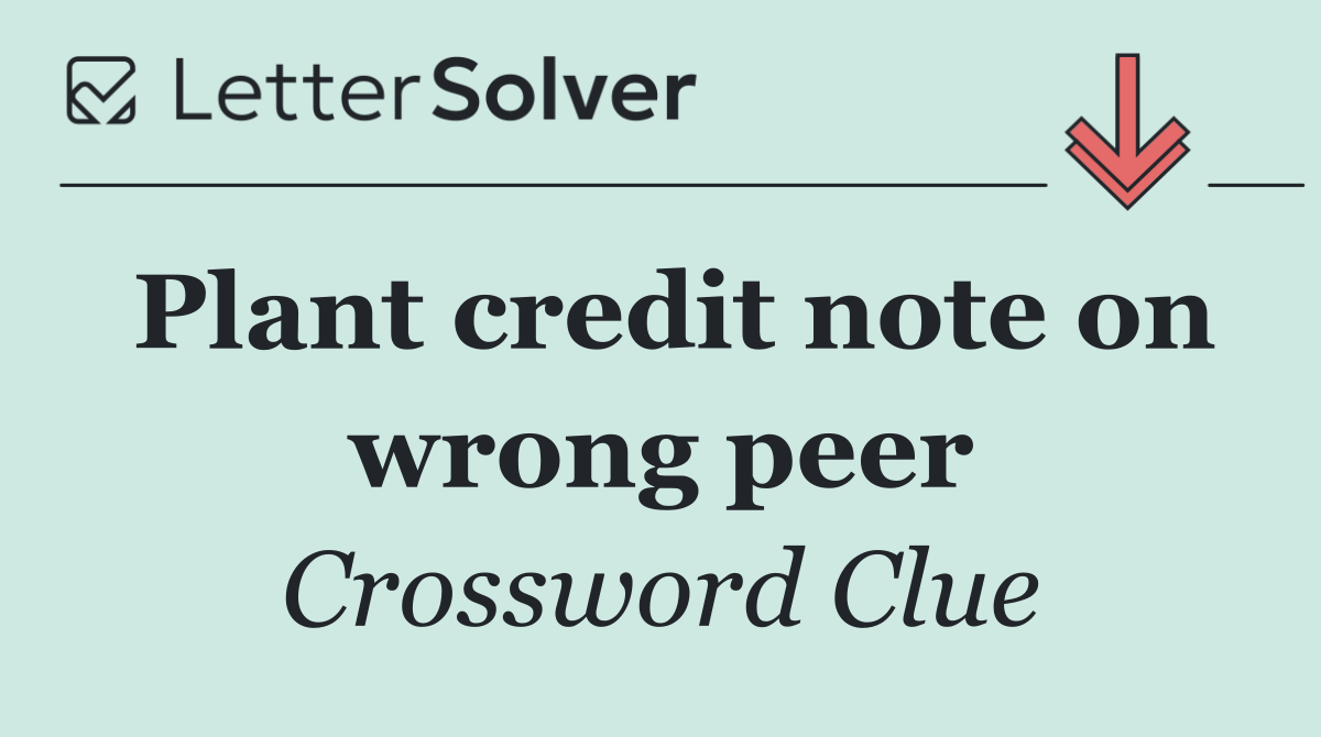 Plant credit note on wrong peer