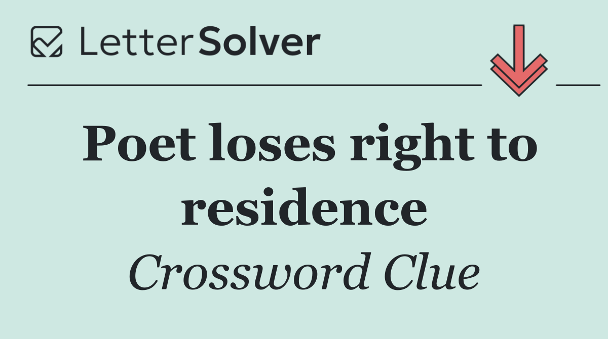 Poet loses right to residence