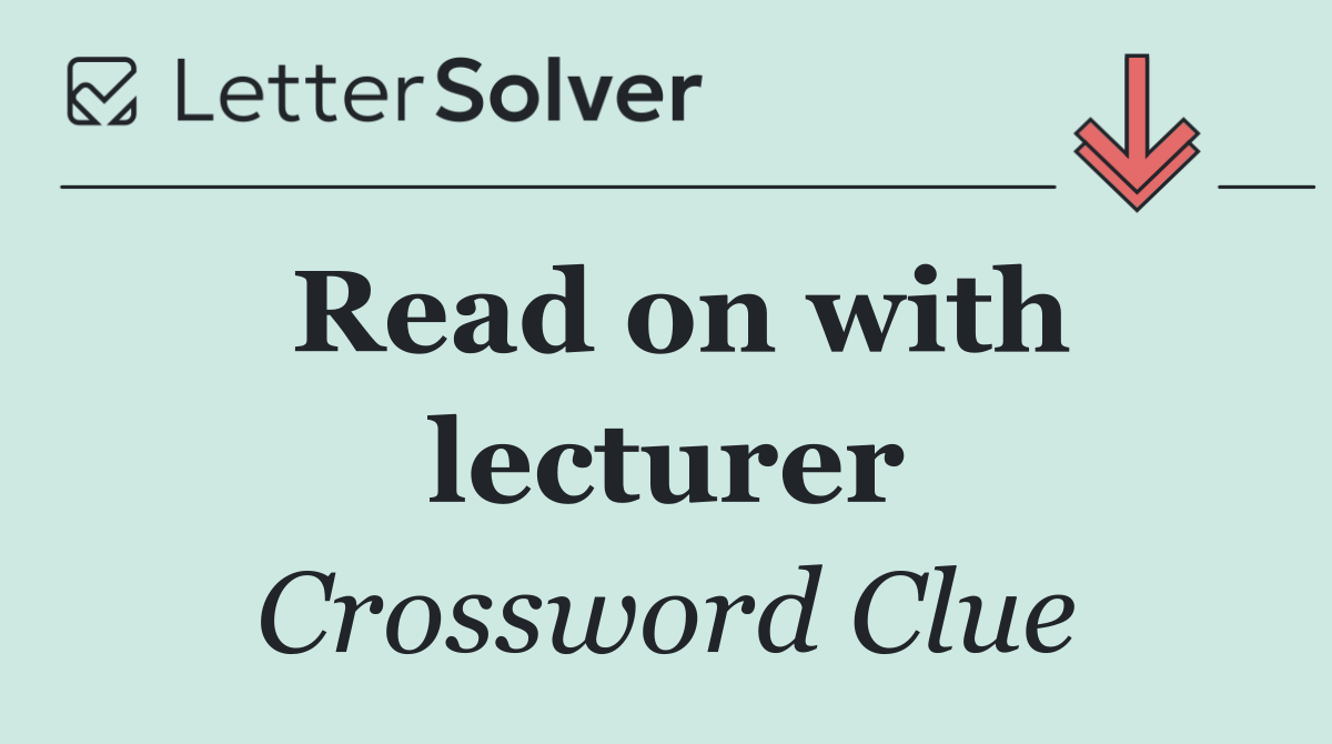 Read on with lecturer
