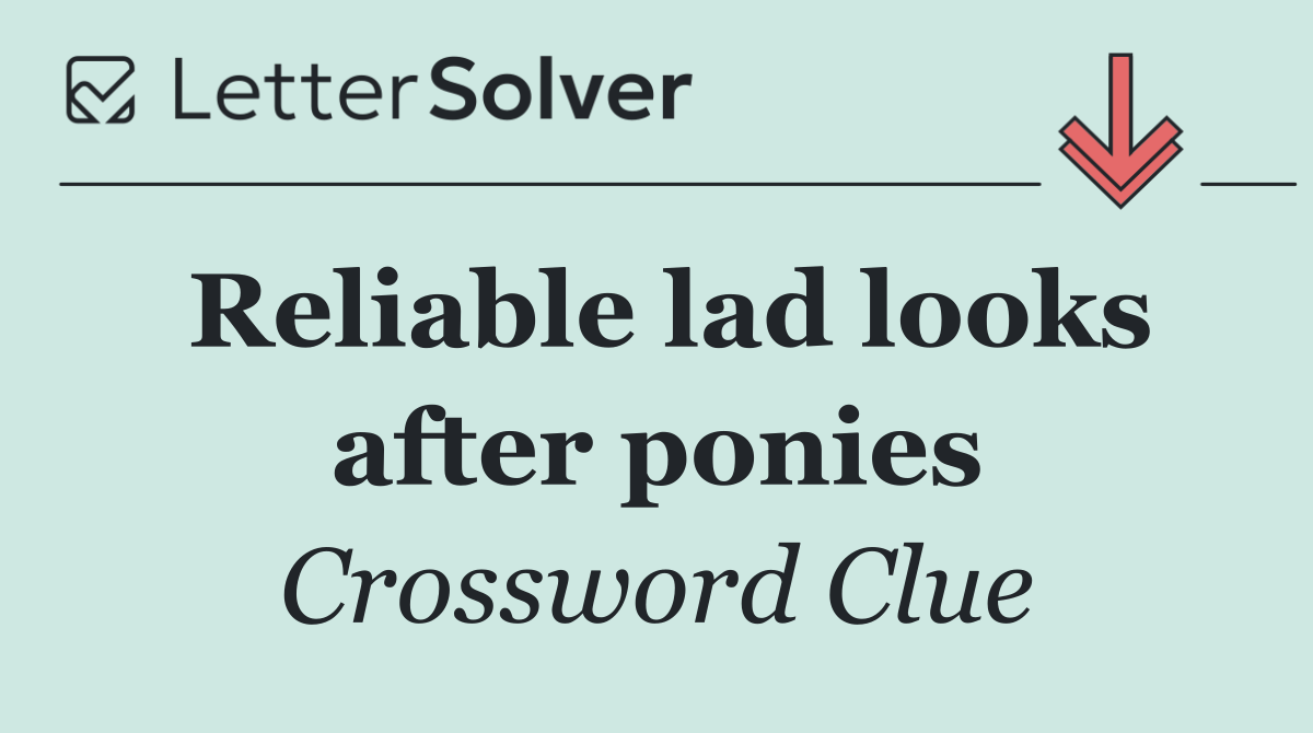 Reliable lad looks after ponies