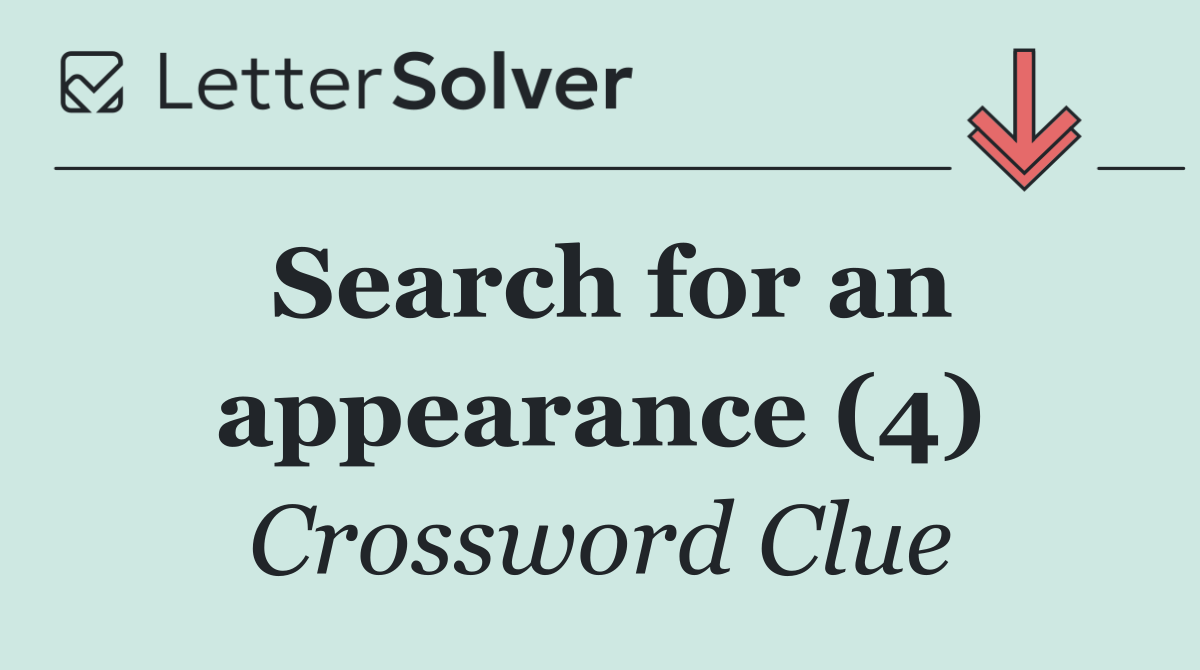 Search for an appearance (4)
