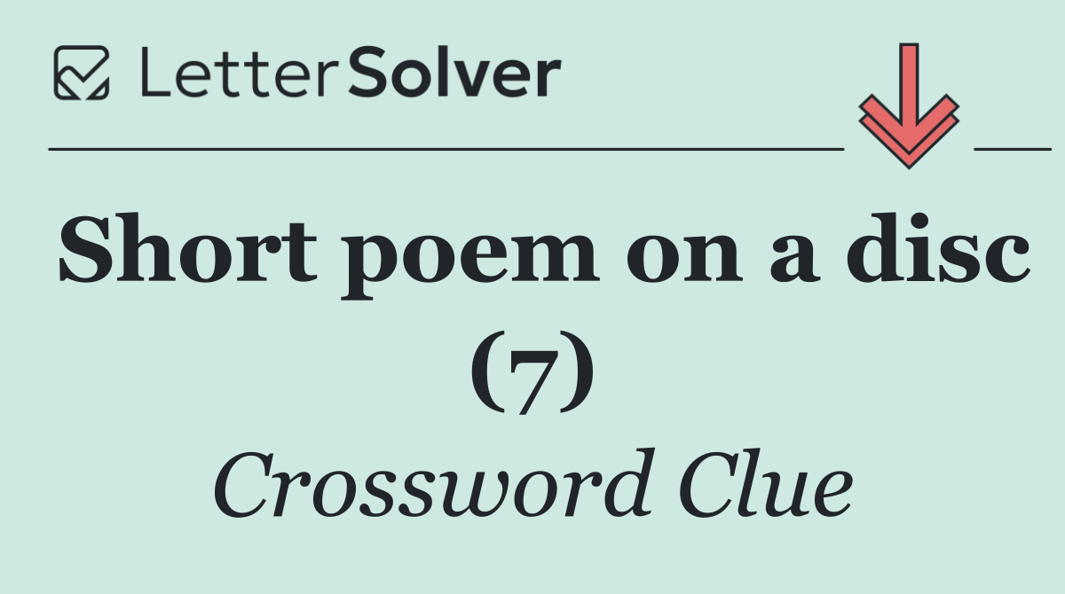 Short poem on a disc (7)