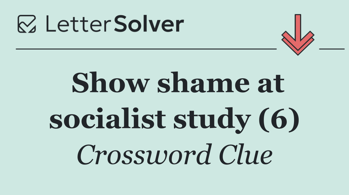 Show shame at socialist study (6)