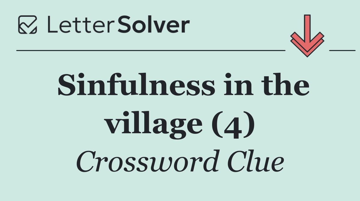 Sinfulness in the village (4)